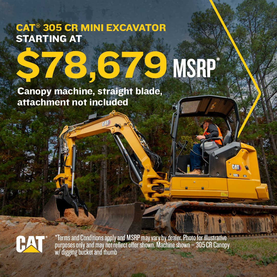 Caterpillar mini excavator ad